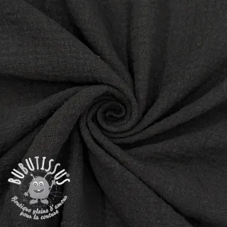 Tissu coton SLUB WASHED black
