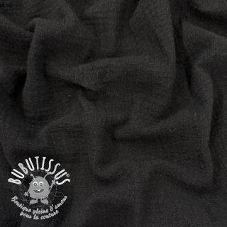 Tissu coton SLUB WASHED black