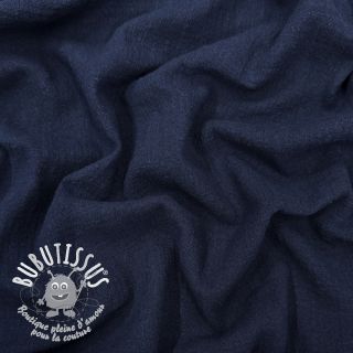 Tissu coton SLUB WASHED navy