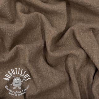 Tissu coton SLUB WASHED taupe