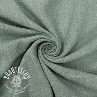 Tissu coton SLUB WASHED old green
