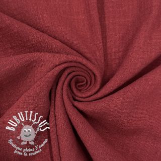 Tissu coton SLUB WASHED wine red
