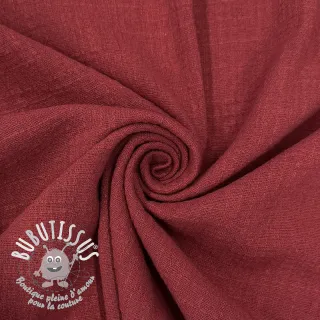 Tissu coton SLUB WASHED wine red