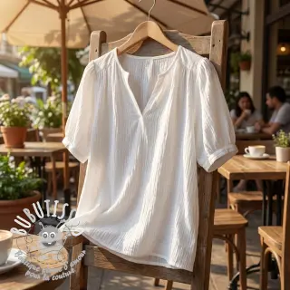 Tissu coton WASHED white
