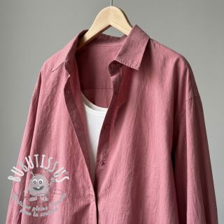 Tissu coton WASHED dark blush