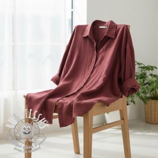 Tissu coton SLUB WASHED wine red