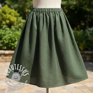 Tissu coton SLUB WASHED army green