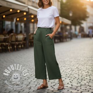 Tissu coton SLUB WASHED army green