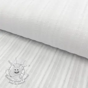 Tissu coton DOBBY Stripe off white