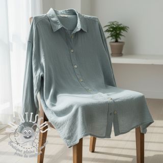 Tissu coton SLUB WASHED blue