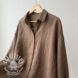 Tissu coton SLUB WASHED taupe