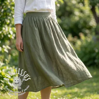 Tissu coton SLUB WASHED pickle