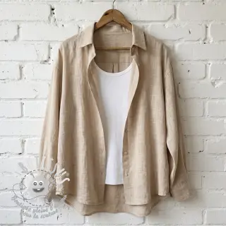 Tissu coton SLUB WASHED beige
