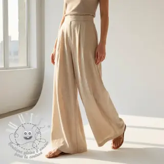 Tissu coton SLUB WASHED beige