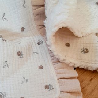 Tissu double gaze/mousseline Flowers SIMPLY NATURAL digital print ORGANIC