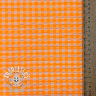Tissu coton YARN DYED NEON SMALL Checks orange