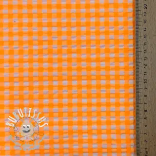 Tissu coton YARN DYED NEON SMALL Checks orange