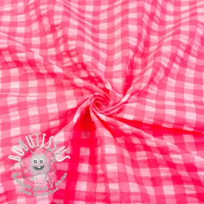 Tissu coton YARN DYED NEON BIG Checks pink