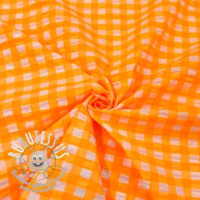 Tissu coton YARN DYED NEON BIG Checks orange
