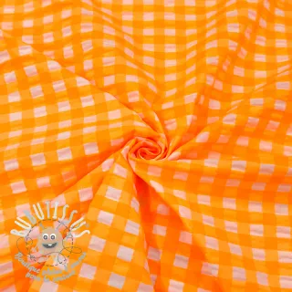 Tissu coton YARN DYED NEON BIG Checks orange