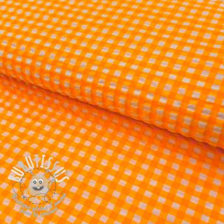 Tissu coton YARN DYED NEON BIG Checks orange