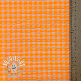 Tissu coton YARN DYED NEON BIG Checks orange