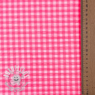 Tissu coton YARN DYED NEON SMALL Checks pink