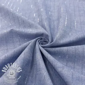 Tissu coton YARN DYED Stripes LUREX blue