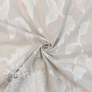 Tissu coton YARN DYED Stripes JACQUARD Flowers sand