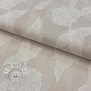 Tissu coton YARN DYED Stripes JACQUARD Flowers sand