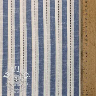 Tissu coton YARN DYED Stripes Nina blue