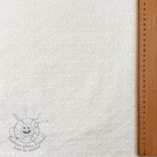 Tissu coton EMBROIDERY TWO-SIDE SCALLOP Simi white