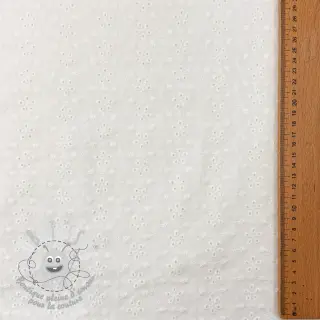 Tissu coton EMBROIDERY TWO-SIDE SCALLOP Simi white
