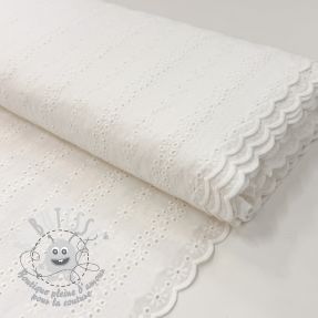 Tissu coton EMBROIDERY TWO-SIDE SCALLOP Neo white