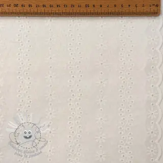 Tissu coton EMBROIDERY TWO-SIDE SCALLOP Neo white