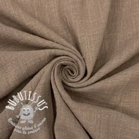 Tissu coton SLUB WASHED taupe