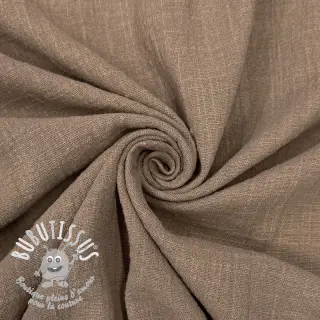 Tissu coton SLUB WASHED taupe