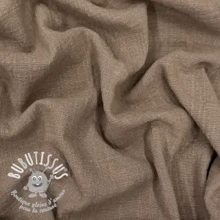Tissu coton SLUB WASHED taupe