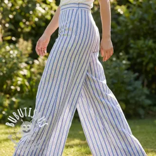 Tissu coton YARN DYED Stripes Nina blue