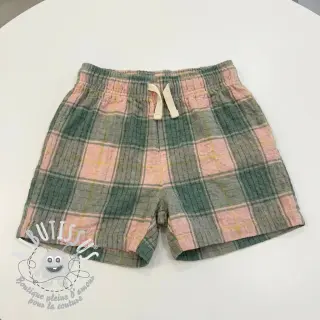 Viscose CRINKLE Check peach