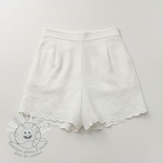 Tissu coton VOILE EMBROIDERY ONE-SIDE BORDER white