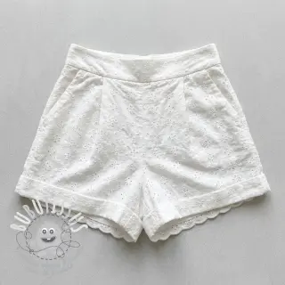 Tissu coton EMBROIDERY TWO-SIDE SCALLOP Simi white