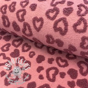 Tissu de manteau TEDDY Hearts old pink