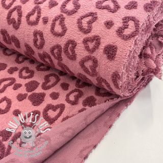 Tissu de manteau TEDDY Hearts old pink