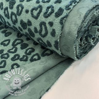 Tissu de manteau TEDDY Hearts old green