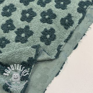 Éponge Knitted flowers old green