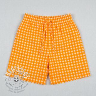 Tissu coton YARN DYED NEON BIG Checks orange