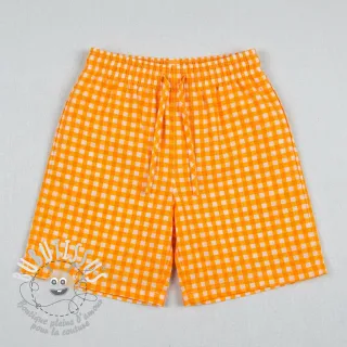 Tissu coton YARN DYED NEON BIG Checks orange