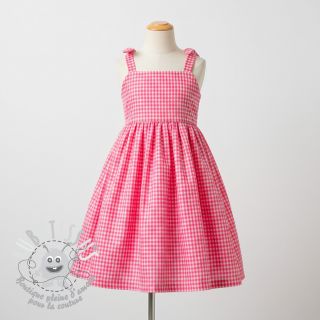 Tissu coton YARN DYED NEON SMALL Checks pink