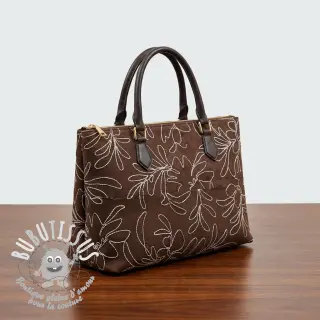 SUEDE Tape flower dark brown